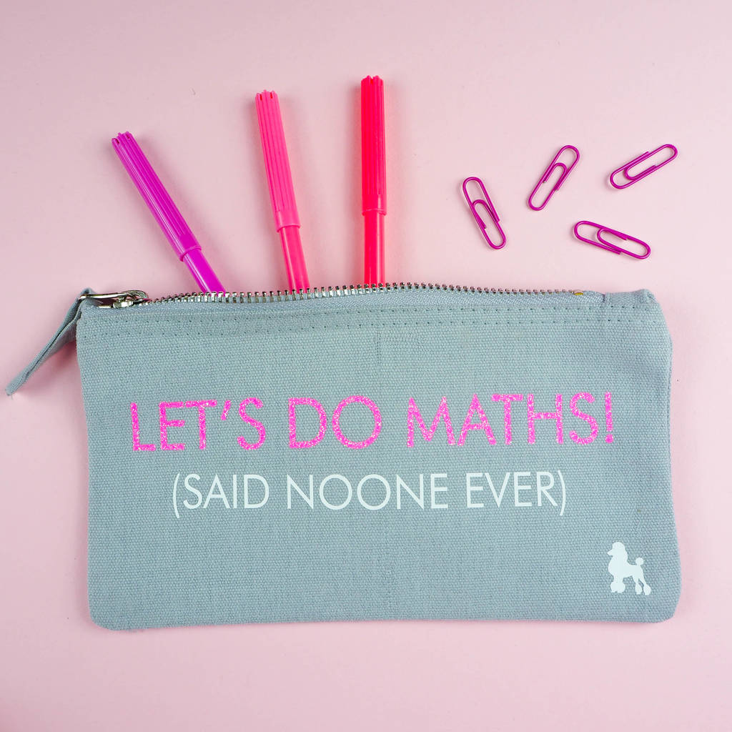 'Let's Do Maths' Pencil Case By Rock On Ruby | notonthehighstreet.com