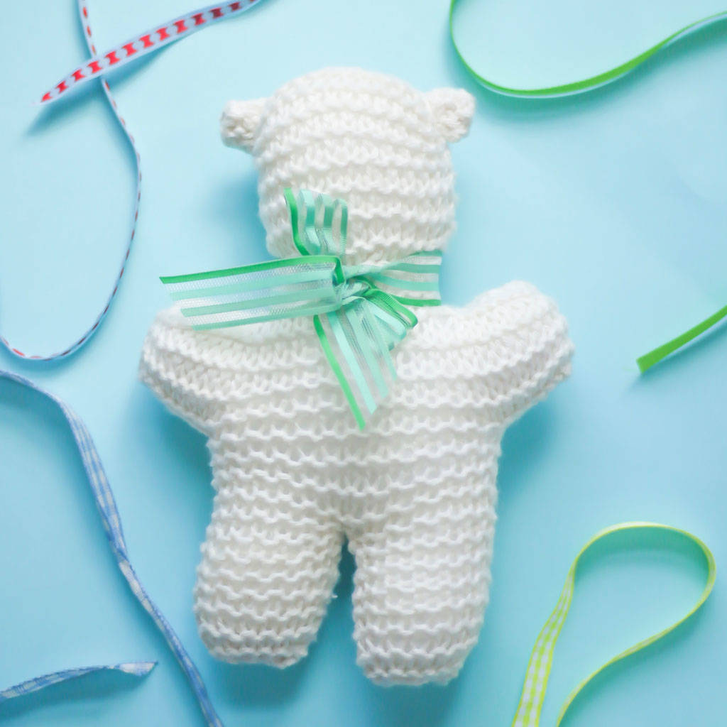 Image of Handknit Bear Keepsake Rattle