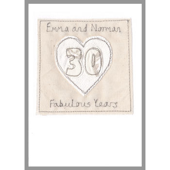 Personalised 30th Pearl Wedding Anniversary Card, 11 of 12