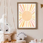 Two Boho Suns Kids Nursery Wall Art Print Gift, thumbnail 3 of 5
