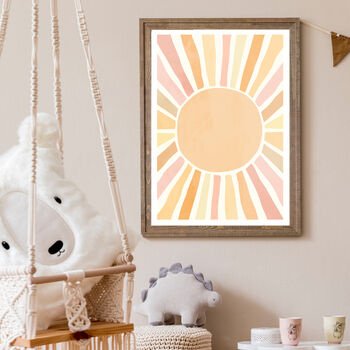 Two Boho Suns Kids Nursery Wall Art Print Gift, 3 of 5