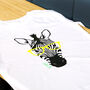 Kids Personalised Zebra With Glasses T Shirt, thumbnail 3 of 6