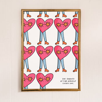 She Showed Up For Herself Art Print, Affirmation Print, 3 of 4