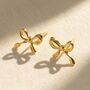 Cute Bow Tie Bowknot Gold Plated Everyday Stud Earrings, thumbnail 1 of 4