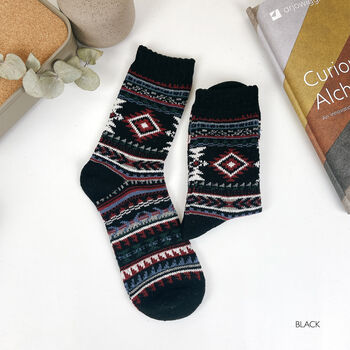Nordic Wool Socks: Warm Winter Boot Socks, Christmas Stocking Filler, 4 of 10