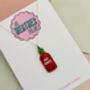 Hot Sauce Glitter Charm Necklace / Foodie Gift / Spicy Statement Jewellery / Fun Accessories, thumbnail 6 of 9