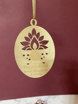 Personalised Wooden Diwali Gift Card, 6 of 9