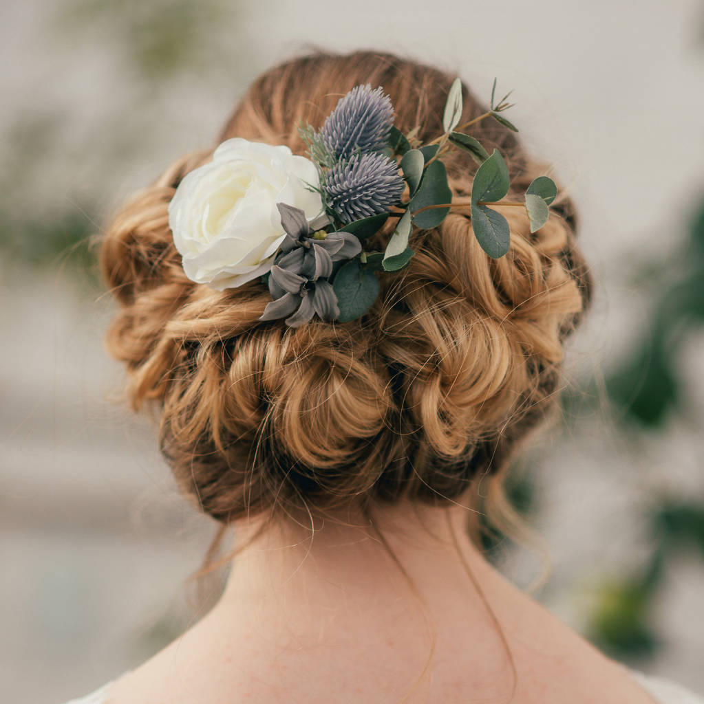 Ophelia Rose Thistle Wedding Hair Clip, 1 of 2