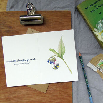 Bee And Comfrey Any Occasion Greetings Card, 5 of 7