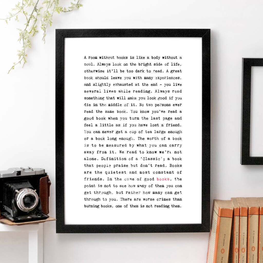 Books Typographic Print With Funny Quotes For Bookworms By Coulson Macleod