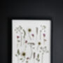 A3 Pressed Flower Art Botanical Wall Art In Black Frame, thumbnail 2 of 7