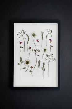 A3 Pressed Flower Art Botanical Wall Art In Black Frame, 2 of 7