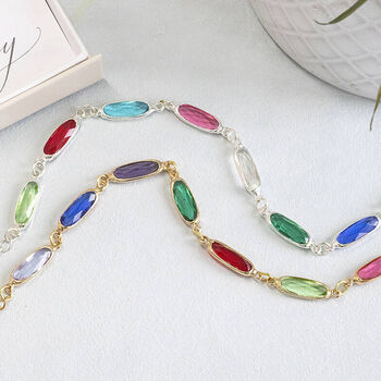Oval Family Birthstone Link Necklace, 2 of 7