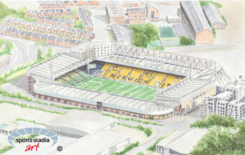 Norwich City Carrow Road Stadium Art Print, 2 of 3
