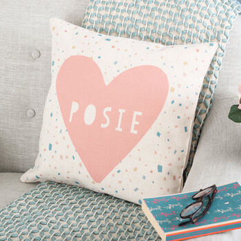Personalised Heart Name Cushion, 2 of 2