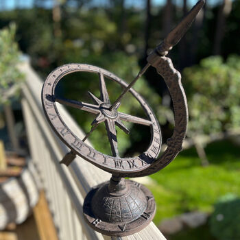 Cast Iron Garden Armillary Sundial, 6 of 8