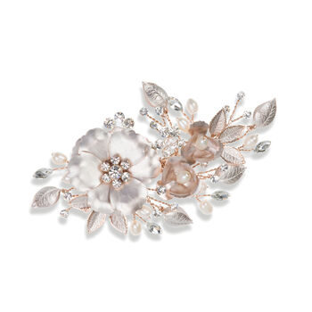 Silver, Gold Or Rose Gold Plated Floral Bridal Clip, 4 of 12