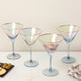 G Decor Set Of Four Grey Hammered Martini Glasses, thumbnail 5 of 6
