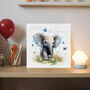 New Baby Butterfly And Elephant Baby Card, thumbnail 1 of 12