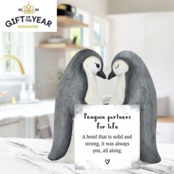 Valentines Gift For Couples Penguin Partners For Life Ornament, 6 of 7