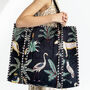 Jungle Print Large Quilted Cotton Tote Bag In Black, thumbnail 3 of 5