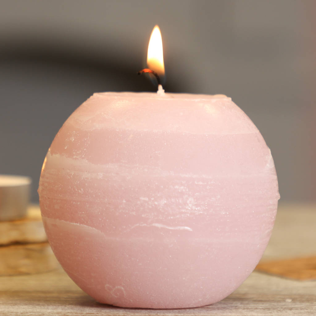 set of two metallic glow spherical candles by dibor