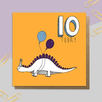 Dinosaur Age Card: Ages One To 10, 10 of 10