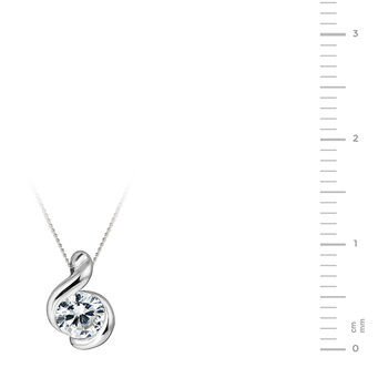 White Gold Cubic Zirconia Swirl Pendant, 4 of 4