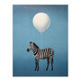 Zebra Party For One Animal Striped Fun Wall Art Print, thumbnail 6 of 6