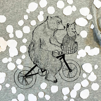Bear Riding Bicycle Unisex Sweater, 4 of 4