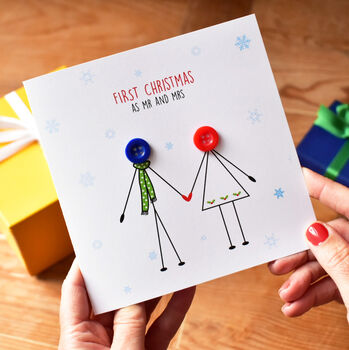 Personalised First Christmas Mr And Mrs Couple Card, 2 of 2