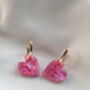 ‘Forever’ Heart Acrylic 18k Gold Plated Hoop Earrings, thumbnail 2 of 3