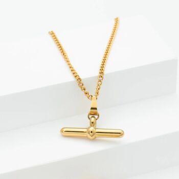 Gold T Bar Necklace, 6 of 10