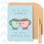 Cupple Cute Happy Wedding Day Card For Couple, thumbnail 1 of 4