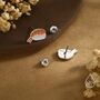 Sterling Silver Enamel Prawn Sushi Stud Earrings, thumbnail 6 of 12