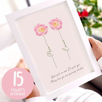 Personalised Watercolour Flower 'Mum’ A4 Print, 3 of 3