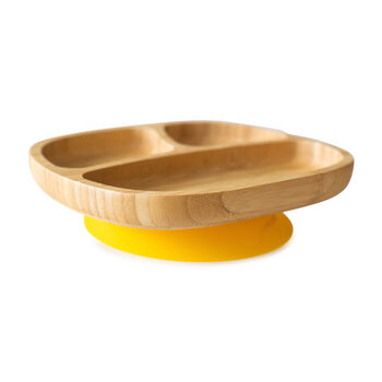 Bamboo Toddler Plate With Suction Yellow, 4 of 4