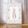 Bunny Rabbit Vintage Pink Art Print, thumbnail 1 of 3
