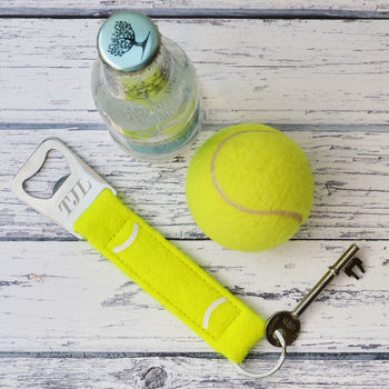 Personalised Tennis Ball Bottle Opener Keyring, 2 of 5