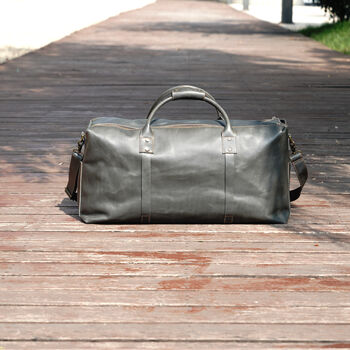 Genuine Leather Holdall Luggage, 8 of 12