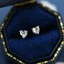 Sterling Silver Genuine Lemon Quartz Crystal Heart Stud Earrings, thumbnail 7 of 12