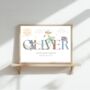 Blue Dragons Nursery Name Print, Nursery Boy Name Print, Colour Choices, thumbnail 3 of 6