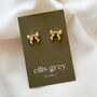 18k Gold Plated Bow Stud Earrings, thumbnail 2 of 3