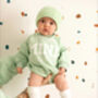 Mini Green Baby Long Sleeve Romper, thumbnail 1 of 2