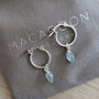 Aquamarine Semi Precious Gemstone Hoop Earrings, thumbnail 1 of 6