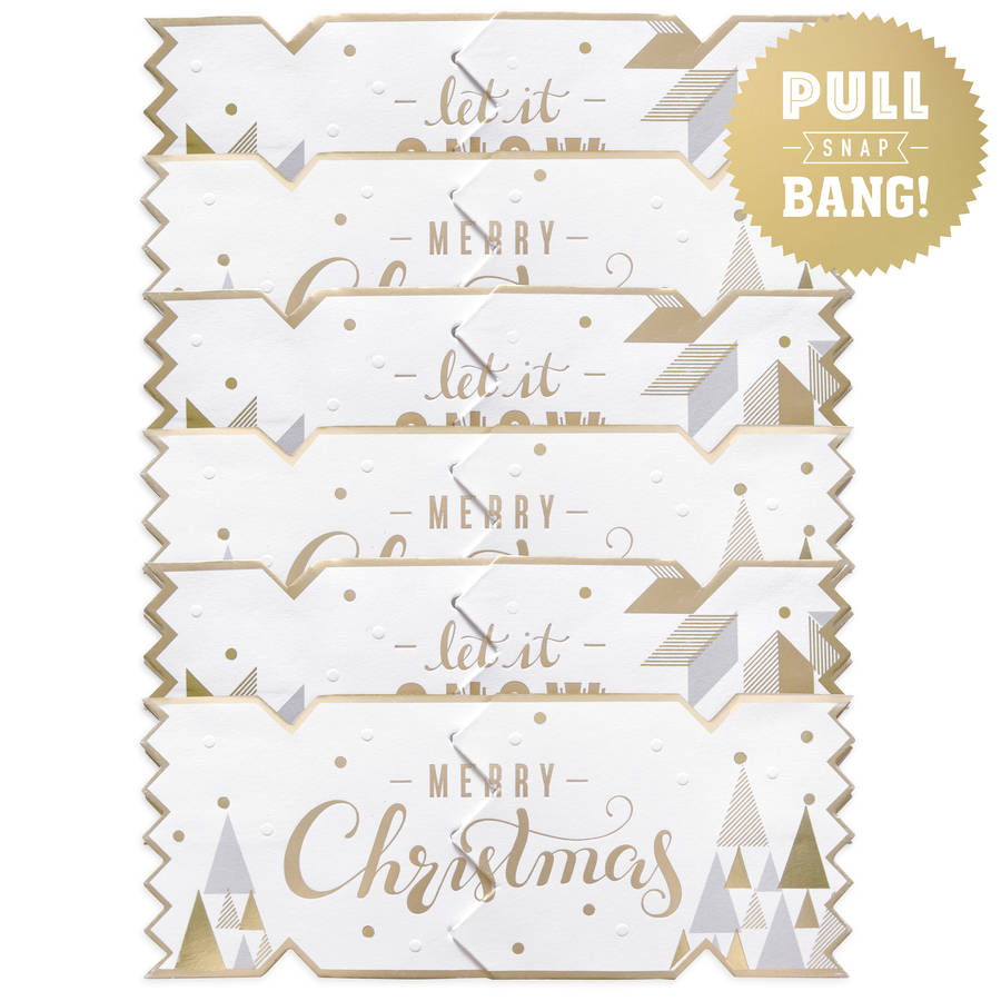 Pack Of Six Luxe Foil Christmas Cracker Cards, 1 of 3