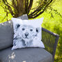 Inky Polar Bear Outdoor Cushion For Garden Furniture, thumbnail 8 of 8