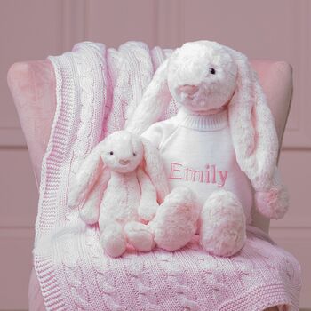 Personalised Bashful Pink Bunny Large Soft Toy, 3 of 6