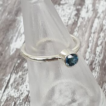 9ct White Gold And Topaz Ring, 9 of 12