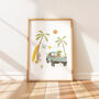 Retro Surf Truck Children's Art Print, thumbnail 1 of 5